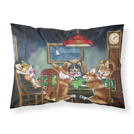 Carolines Treasures Carolines Treasures 7416PILLOWCASE Corgi Playing Poker Fabric Standard Pillowcase 7416PILLOWCASE